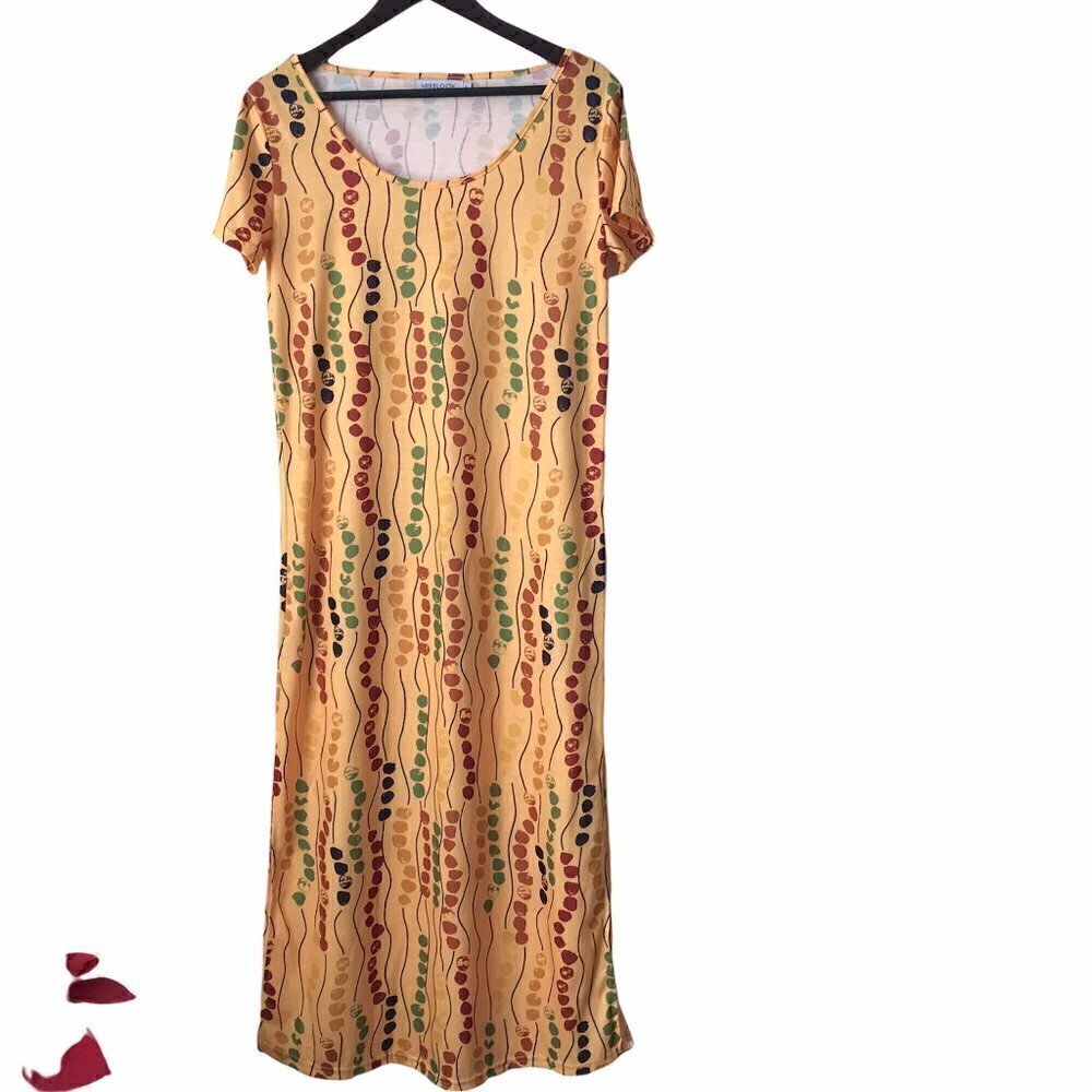 NWOT - MISSLOOK Short Sleeves Crew Neck Side Slits Knitted Maxi Dress